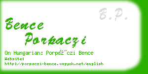 bence porpaczi business card